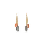 Rose Quartz & Smoky Quartz Drop Earrings