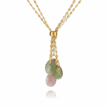 Rose Quartz & Jade Drop Necklace